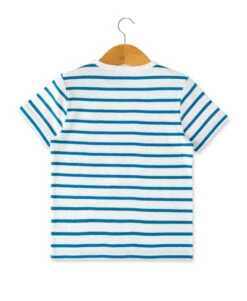 Marinière Garçon Manches Courtes Fond Blanc Rayé Bleu -Vetements Simples Magasin prod 10014 mariniere mc fond blanc casse raye bleu moy ecogark 666x812 fc7ea0111e0b
