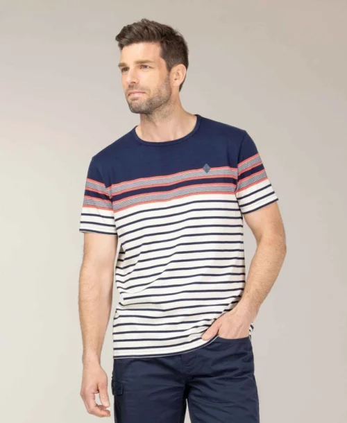 Marinière Homme Rayé Fond Grège