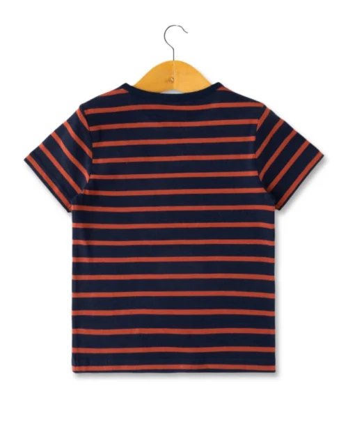 Marinière Manches Courtes Garçon Fond Bleu Marine Rayé Terracota 7 Marinière Manches Courtes Garçon Fond Bleu Marine Rayé Terracota -Vetements Simples Magasin prod 10053 mariniere mc fond indigo raye terracota ecogark 666x812 fc7ea0111e0b