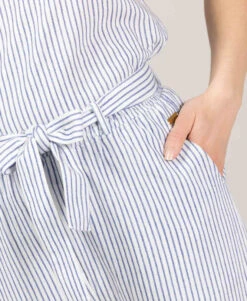 Pantalon 7/8ème Femme Rayé Blanc Et Bleu -Vetements Simples Magasin prod 10057 7 8eme fond naturel raye bleu poma 666x812 fc7ea0111e0b