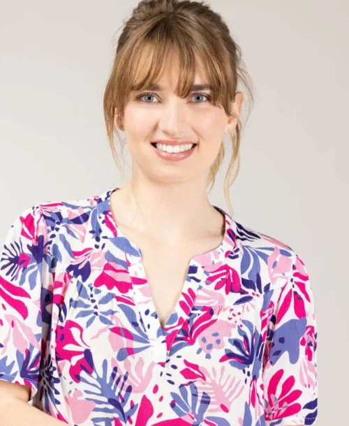 Blouse Imprimé Floral Femme -Vetements Simples Magasin prod 10074 blouse mc imprime coxe 666x812 fc7ea0111e0b