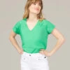 Blouse Verte Gaze De Coton Femme -Vetements Simples Magasin prod 10075 blouse mc vert cali 666x812 fc7ea0111e0b