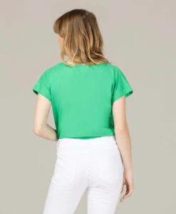 Blouse Verte Gaze De Coton Femme -Vetements Simples Magasin prod 10076 blouse mc vert cali 666x812 fc7ea0111e0b