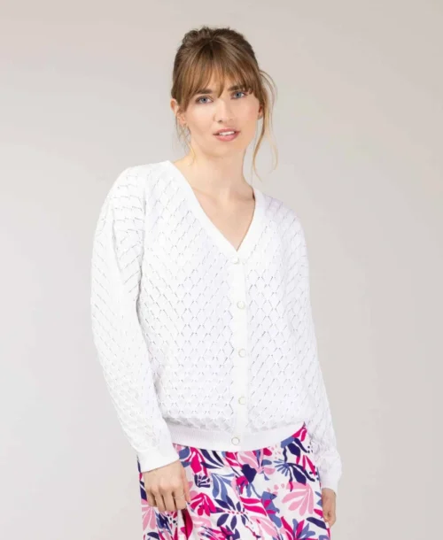 Gilet Blanc Ajouré Femme