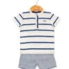 Ensemble Bébé Garçon Short + T-shirt -Vetements Simples Magasin prod 10114 ens short haut fond blanc raye bleu egozino 666x812 fc7ea0111e0b