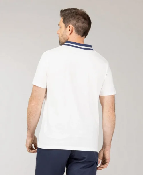 Polo Blanc Rayures Poitrine Homme -Vetements Simples Magasin prod 10122 polo mc blanc oriol 666x812 fc7ea0111e0b