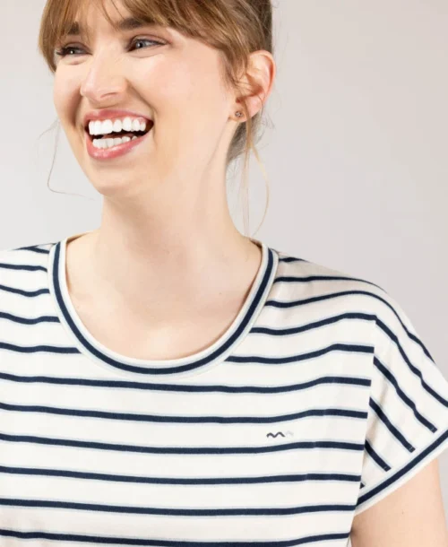 Chemise De Nuit Femme Rayé Bleu -Vetements Simples Magasin prod 10193 chemise de nuit fond grege raye bleu ysomnia 666x812 fc7ea0111e0b