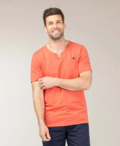 T-shirt Col Tunisien Corail Homme