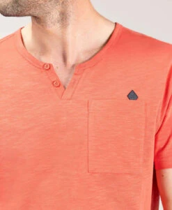 T-shirt Col Tunisien Corail Homme -Vetements Simples Magasin prod 10197 tee shirt mc corail pastel agor 666x812 fc7ea0111e0b