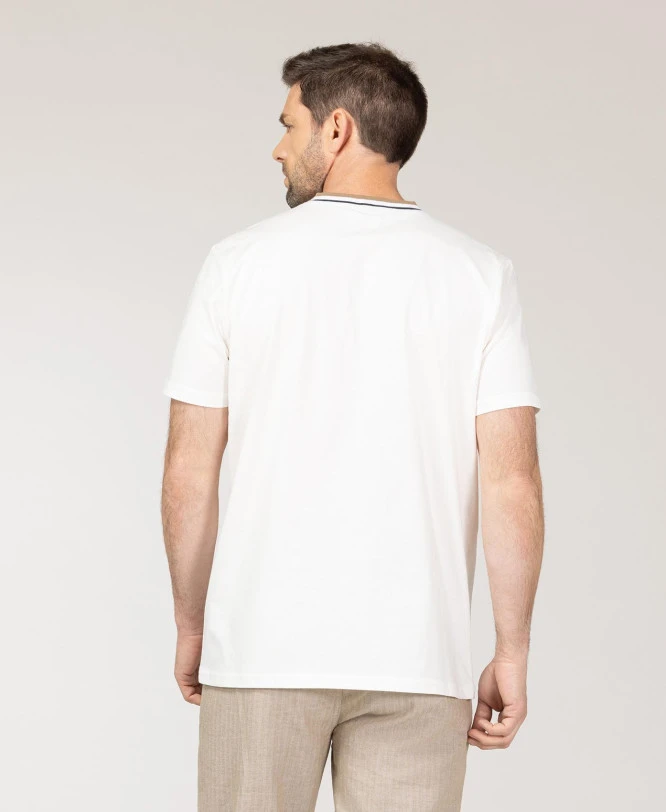 T-Shirt Blanc Avec Poche Pour Homme 4 T-Shirt Blanc Avec Poche Pour Homme – Image 2