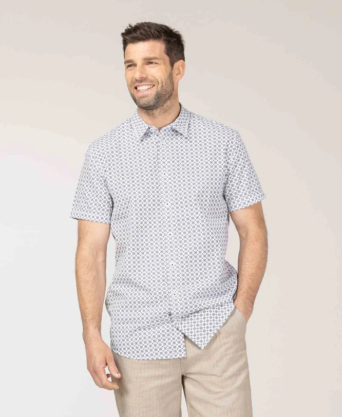 Chemisette Homme Imprimé Bleu Marine 3 Chemisette Homme Imprimé Bleu Marine