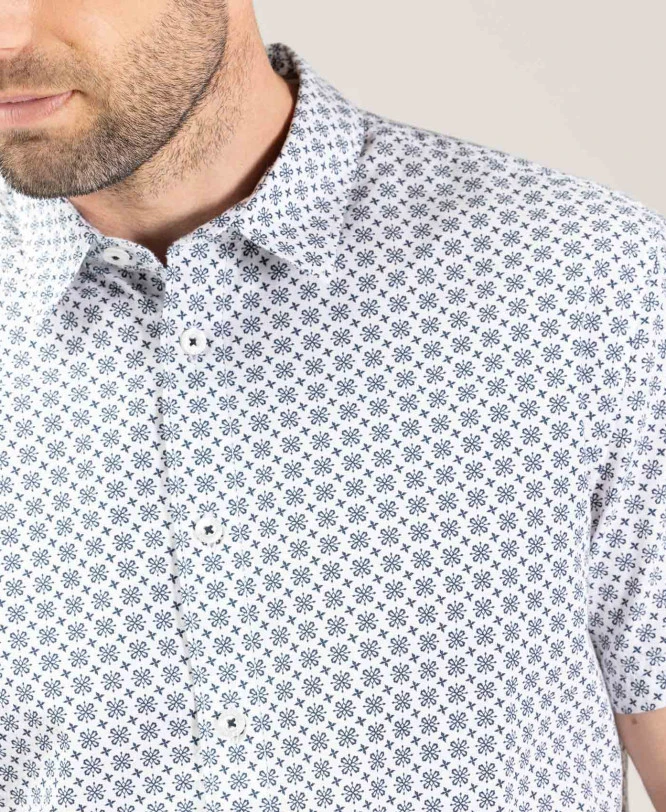 Chemisette Homme Imprimé Bleu Marine 5 Chemisette Homme Imprimé Bleu Marine – Image 3