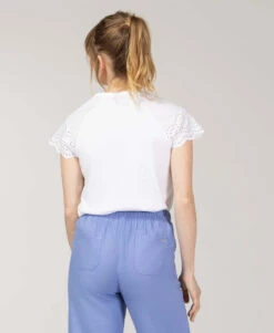 T-shirt Blanc Broderie Anglaise Femme 6 T-shirt Blanc Broderie Anglaise Femme -Vetements Simples Magasin prod 10274 tee shirt mc blanc optique tsuka 666x812 fc7ea0111e0b