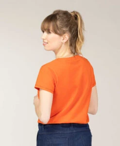 T-shirt Col V Orange Femme 6 T-shirt Col V Orange Femme -Vetements Simples Magasin prod 10325 tee shirt mc orange tarina 666x812 fc7ea0111e0b