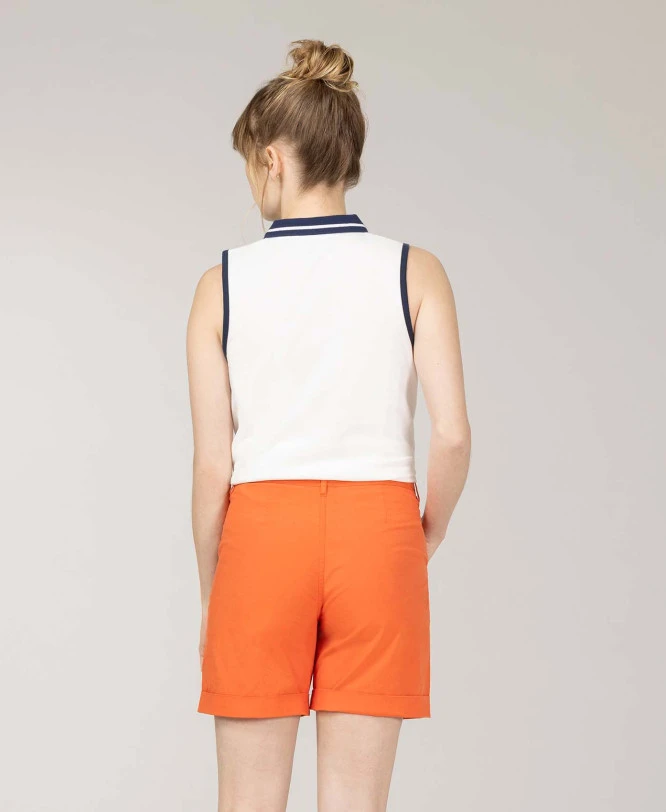 Polo Blanc Cassé Sans Manches Femme 5 Polo Blanc Cassé Sans Manches Femme – Image 3