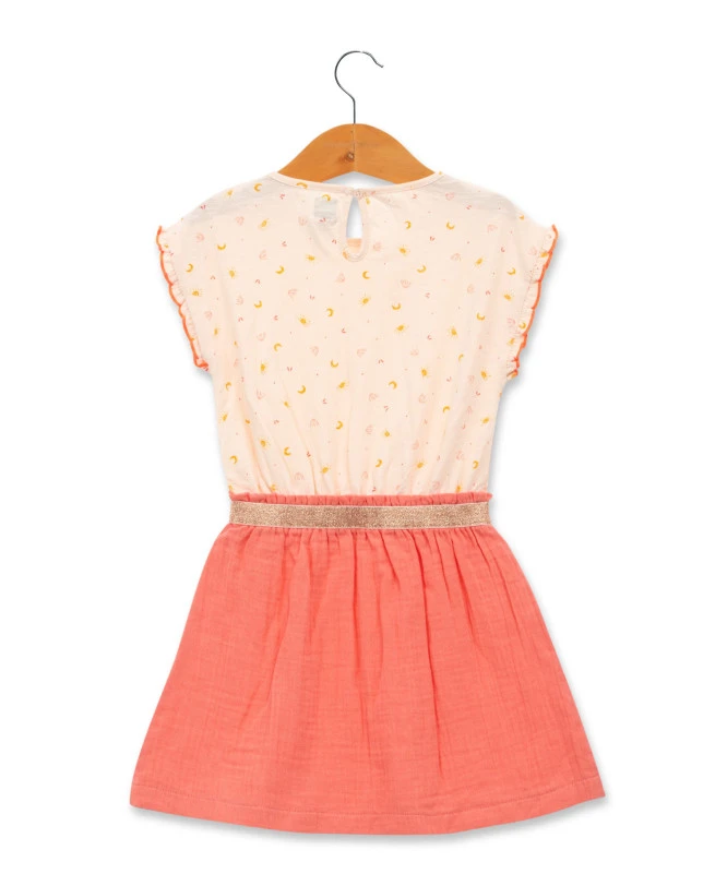 Robe Fille Gaze De Coton Ceinture Doré 4 Robe Fille Gaze De Coton Ceinture Doré – Image 3