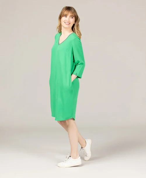 Robe Verte En Crêpe Femme