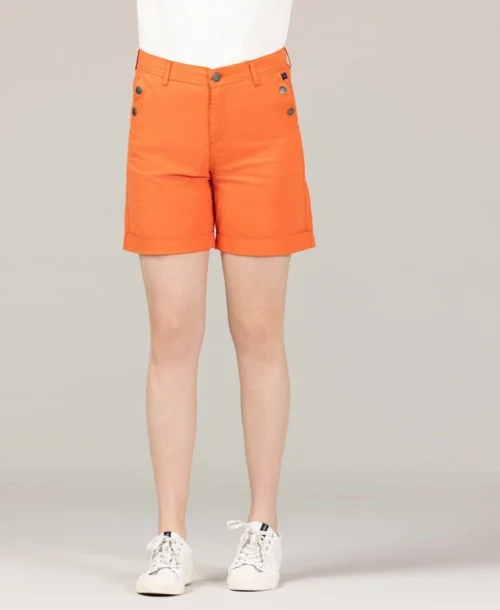 Short Orange Femme En Toile