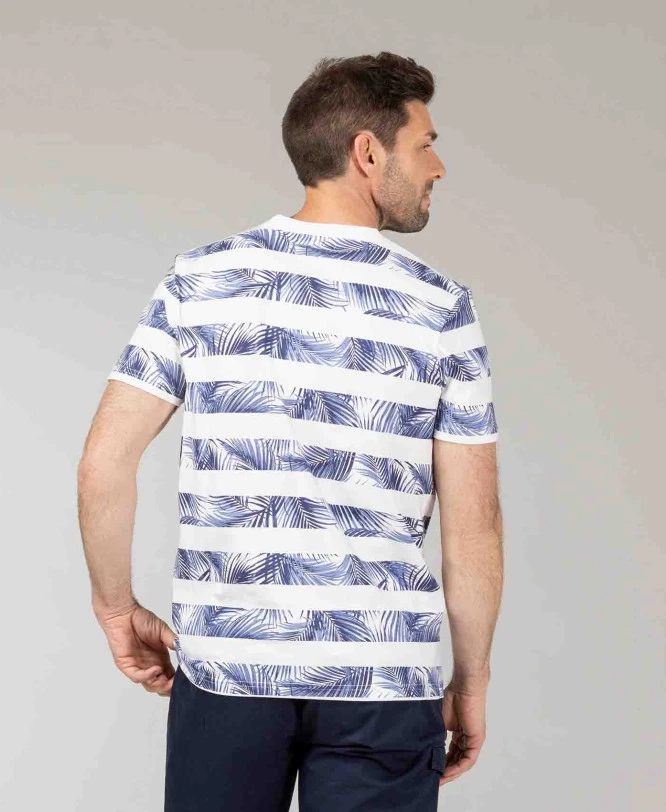 T-shirt Rayures Florales Homme 5 T-shirt Rayures Florales Homme – Image 3