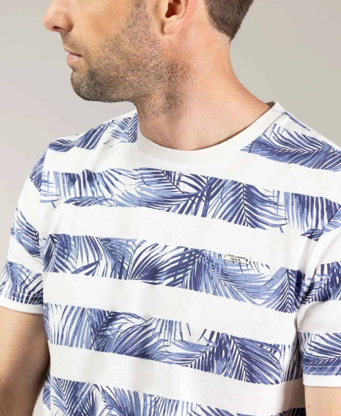 T-shirt Rayures Florales Homme 4 T-shirt Rayures Florales Homme – Image 2
