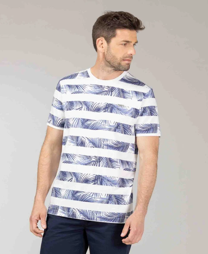 T-shirt Rayures Florales Homme 3 T-shirt Rayures Florales Homme