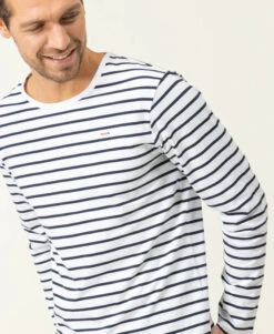 Marinière Homme Manches Longues Fond Blanc Rayé Bleu Marine 8 Marinière Homme Manches Longues Fond Blanc Rayé Bleu Marine -Vetements Simples Magasin prod 10532 mariniere ml fond blanc raye indigo ecohol 666x812 fc7ea0111e0b