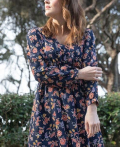 Roble Fluide Manches Longues Femme -Vetements Simples Magasin prod 10552 robe ml imprime multico belya 666x812 fc7ea0111e0b