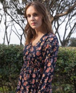 Roble Fluide Manches Longues Femme -Vetements Simples Magasin prod 10553 robe ml imprime multico belya 666x812 fc7ea0111e0b