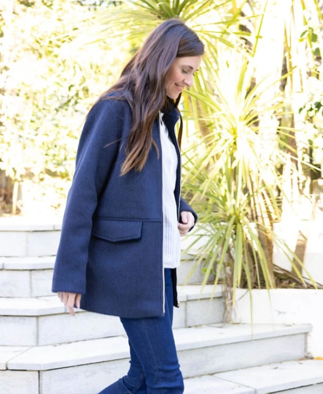 Manteau Bleu Marine Femme 4 Manteau Bleu Marine Femme – Image 2