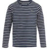 Marinière Authentique Fond Bleu Marine Rayé Blanc Homme
