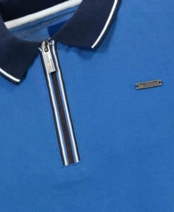 Polo Bleu Col Zip Homme -Vetements Simples Magasin prod 10651 polo mc bleu moyen octavien 666x812 fc7ea0111e0b