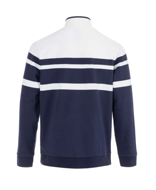 Veste En Molleton Rayures Placées Homme -Vetements Simples Magasin prod 10656 veste ml fond blanc raye indigo victorin 666x812 fc7ea0111e0b