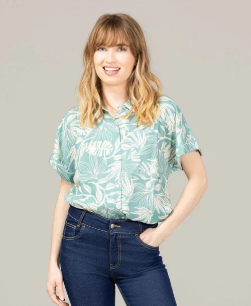 Chemise Femme Manches Courtes Imprimé Vert -Vetements Simples Magasin prod 10725 chemise chemisier mc imprime vert celiora 666x812 fc7ea0111e0b