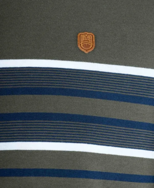 TEE SHIRT ML FOND KAKI RAYE BLEU MAKAKI -Vetements Simples Magasin prod 1139 tee shirt ml fond kaki raye bleu makaki 666x812 fc7ea0111e0b