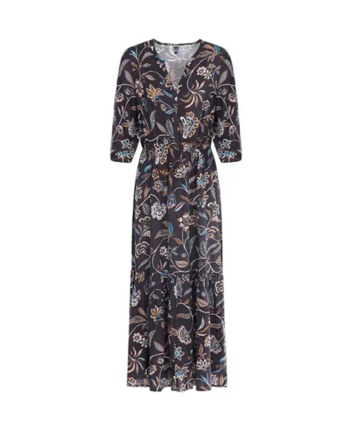 Robe Longue Imprimé Bleu Nuit Femme