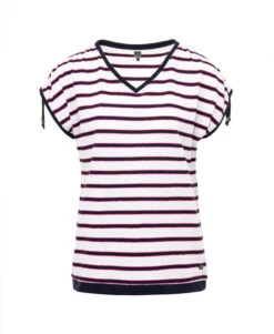T-shirt Rayé Col V Femme