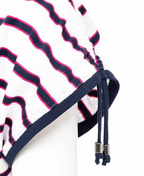 T-shirt Rayé Col V Femme -Vetements Simples Magasin prod 1600 tee shirt mc fond blanc raye indigo costa 666x812 fc7ea0111e0b