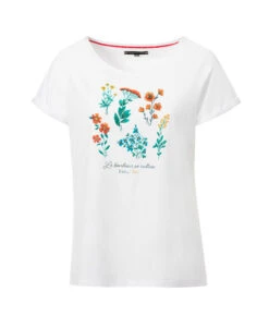 T-shirt Blanc Imprimé Floral Femme
