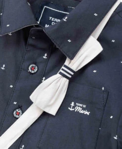 Chemise Bleu Marine Avec Noeud Papillon Garçon -Vetements Simples Magasin prod 1933 chemise chemisier ml imprime bleu vopasi 666x812 fc7ea0111e0b