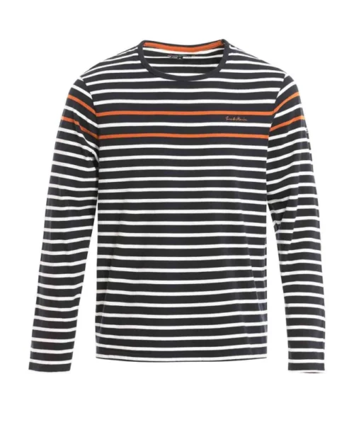 T-shirt Rayé Manches Longues Homme
