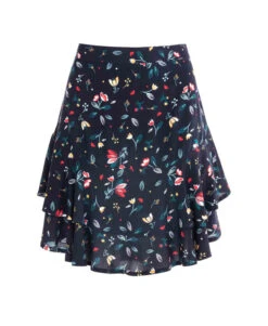 Jupe Courte à Volants Fleurie Femme