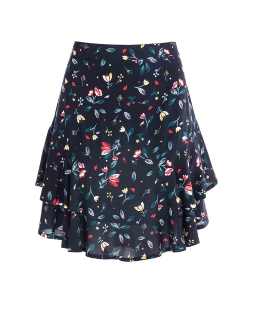 Jupe Courte à Volants Fleurie Femme