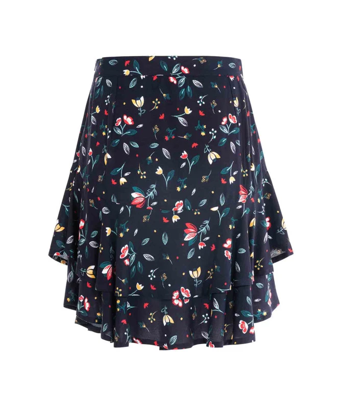 Jupe Courte à Volants Fleurie Femme 4 Jupe Courte à Volants Fleurie Femme – Image 2