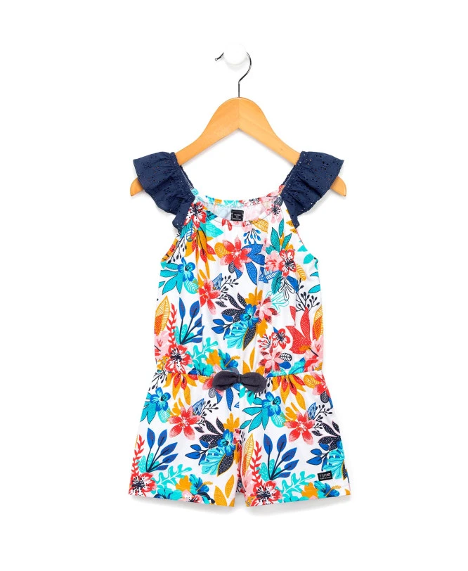 Combishort Fille Imprimé Fleuri Sans Manches Dentelle 3 Combishort Fille Imprimé Fleuri Sans Manches Dentelle