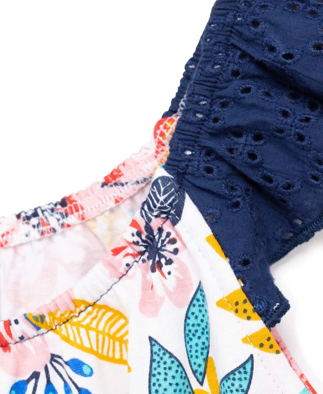 Combishort Fille Imprimé Fleuri Sans Manches Dentelle 5 Combishort Fille Imprimé Fleuri Sans Manches Dentelle – Image 3