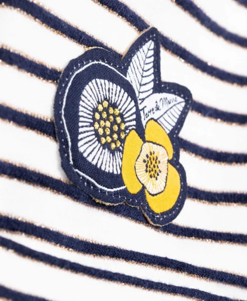 Short Fille Rayé -Vetements Simples Magasin prod 2360 short fond blanc raye indigo kiwina 666x812 fc7ea0111e0b