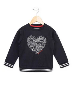 Sweat Marine Maxi Coeur Fille