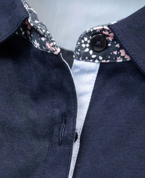 Polo Manches 3/4 Bleu Nuit Femme -Vetements Simples Magasin prod 364 polo m3 4 bleu nuit cariel 666x812 fc7ea0111e0b