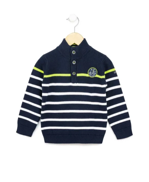 Pull Marin Enfant Rayé Bleu Marine Et Blanc