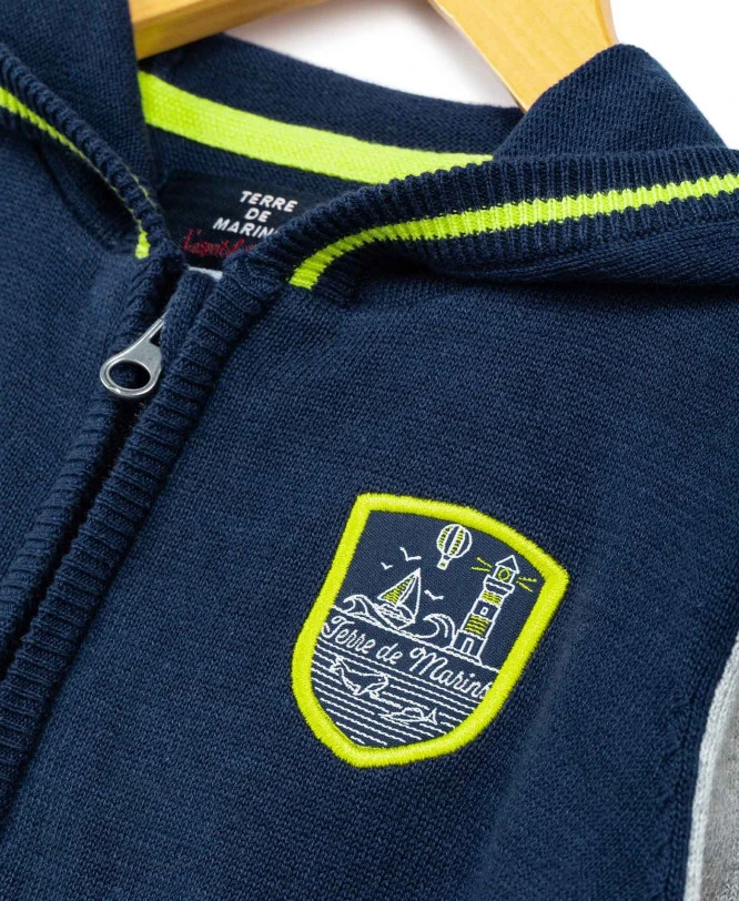 Gilet Bicolore à Capuche Garçon 5 Gilet Bicolore à Capuche Garçon – Image 3